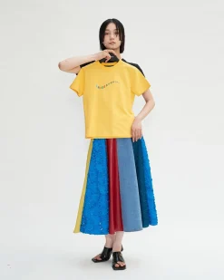 Andersson Bell Rainbow Flow T-Shirts Atb697W(Yellow)-Women Tops