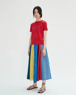 Andersson Bell Rainbow Flow T-Shirts Atb697W(Red)-Women Tops