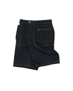 Andersson Bell Raw Edge Cargo Denim Shorts Apa650M(Indigo)-Men Trousers