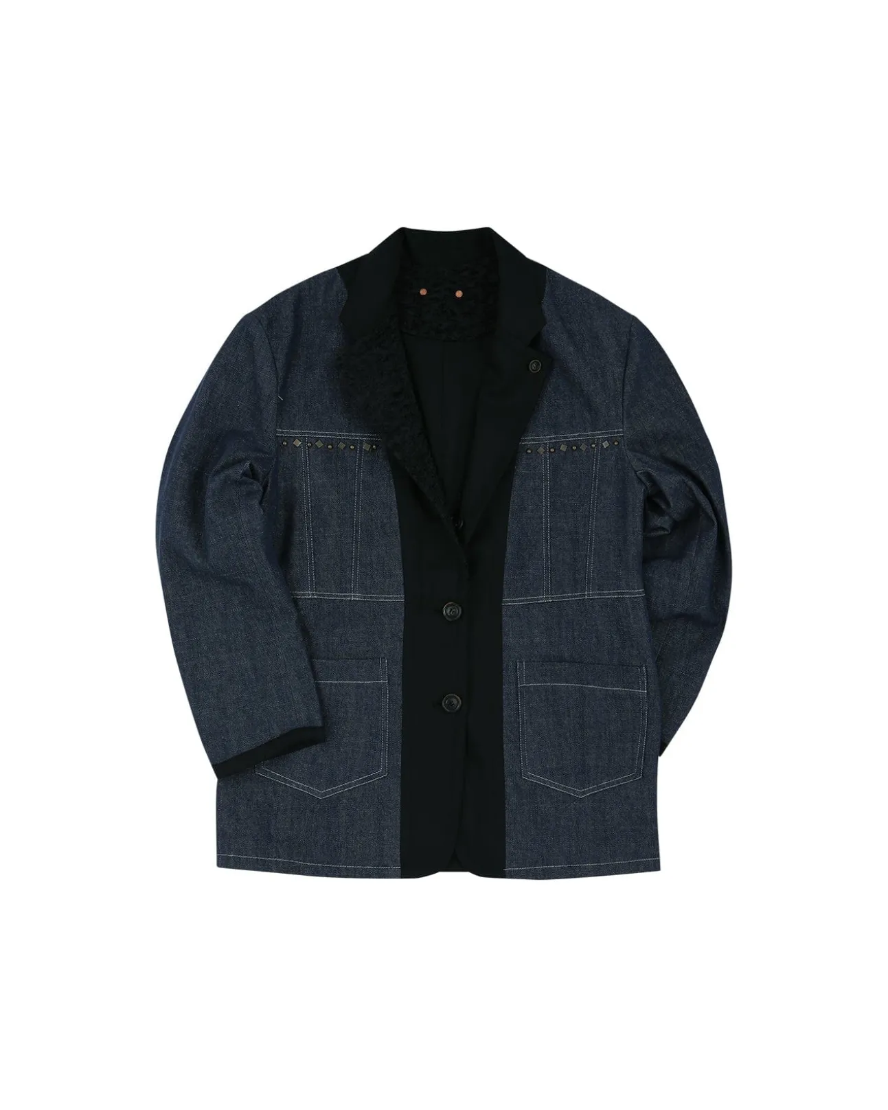 Andersson Bell Reversible Wool Denim Jacket Awa501M(Black)-Men Outerwear