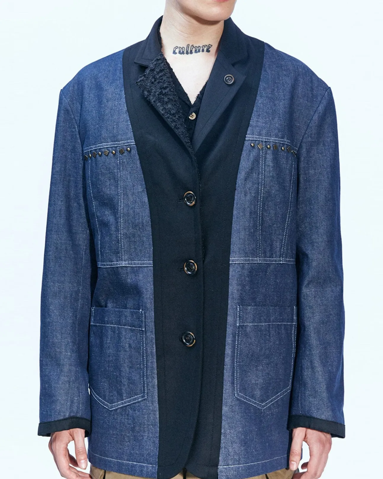 Andersson Bell Reversible Wool Denim Jacket Awa501M(Black)-Men Outerwear