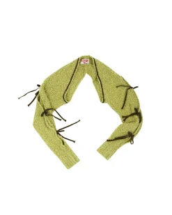 Andersson Bell Senko Hairy Lace Up Knit Bolero Atb889W(Olive)-Women Tops