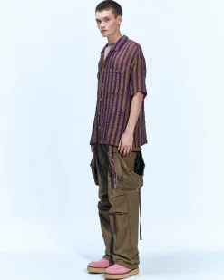 Andersson Bell Sheer Knit Open Collar Shirts Atb844M(Purple)-Men Shirts