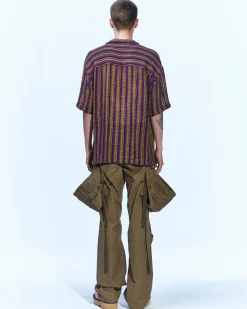 Andersson Bell Sheer Knit Open Collar Shirts Atb844M(Purple)-Men Shirts