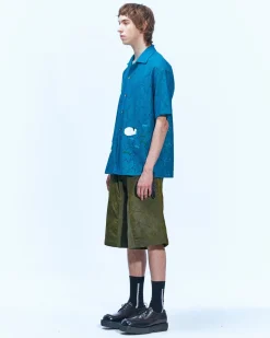 Andersson Bell Summer Garden Embroidery Open Collar Shirts Atb845M(D.Green)-Men Shirts