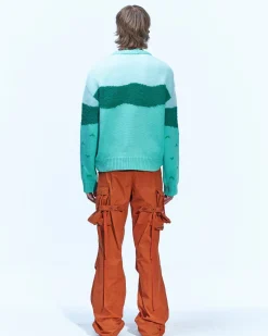 Andersson Bell Summer Garden Intarsia Sweater Atb855M(Green)-Men Knitwear