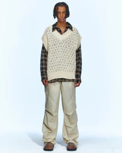 Andersson Bell Sustainable Knit Vest Atb671M(Ecru)-Men Knitwear