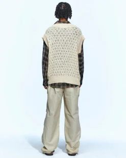 Andersson Bell Sustainable Knit Vest Atb671M(Ecru)-Men Knitwear