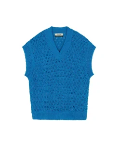 Andersson Bell Sustainable Knit Vest Atb671M(Sea)-Men Knitwear