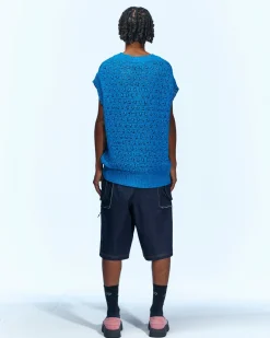 Andersson Bell Sustainable Knit Vest Atb671M(Sea)-Men Knitwear