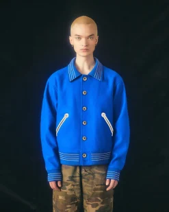Andersson Bell Suuny Varsity Cardigan Jacket Awa483M(Blue)-Men Outerwear