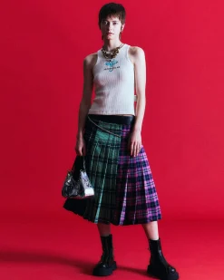 Andersson Bell Taga Check Pleats Skirt Apa601W(Multi)-Women Skirts