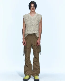 Andersson Bell Totto Cable Vest (Italian Yarn) Atb667M(Ivory/Beige)-Men Knitwear