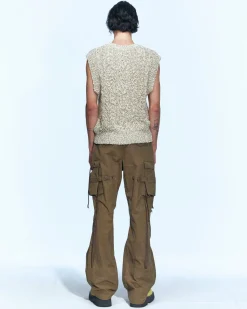 Andersson Bell Totto Cable Vest (Italian Yarn) Atb667M(Ivory/Beige)-Men Knitwear