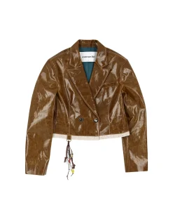 Andersson Bell Uliana Coated Short Jacket Awa517W(Brown)-Women Outerwear