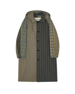 Andersson Bell Unisex Checked Raglan Coat Awa413U(Multi Color)-Men Outerwear