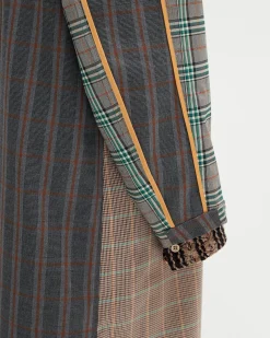 Andersson Bell Unisex Checked Raglan Coat Awa413U(Multi Color)-Men Outerwear