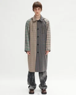 Andersson Bell Unisex Checked Raglan Coat Awa413U(Multi Color)-Men Outerwear