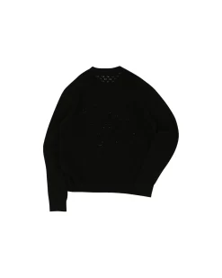 Andersson Bell Unisex Flower Man Crew Neck Sweater Atb961U(Black)-Men Knitwear