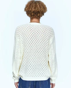 Andersson Bell Unisex Flower Man Crew Neck Sweater Atb961U(Ecru)-Men Knitwear