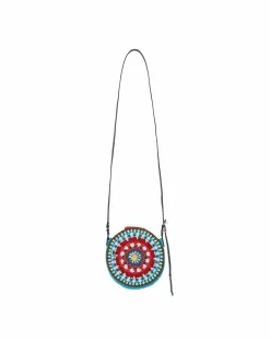 Andersson Bell Unisex Hand Crochet Tambourine Bag Aaa302U(Blue/Red)-Women Bags