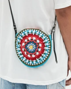 Andersson Bell Unisex Hand Crochet Tambourine Bag Aaa302U(Blue/Red)-Women Bags