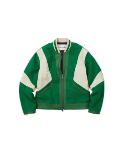 Andersson Bell Unisex Leather Motorcycle Padded Jacket Awa436U(Forest Green)-Men Outerwear