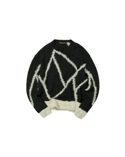 Andersson Bell Unisex Reims23 Intarsia Sweater Atb858U(Black)-Men Knitwear