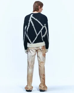 Andersson Bell Unisex Reims23 Intarsia Sweater Atb858U(Black)-Men Knitwear