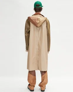 Andersson Bell Unisex Waxed Raglan Coat Awa412U(Beige/Khaki)-Men Outerwear