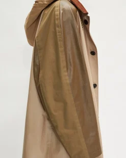 Andersson Bell Unisex Waxed Raglan Coat Awa412U(Beige/Khaki)-Men Outerwear