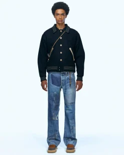 Andersson Bell Vintage Rework Printed Jeans Apa561M(Blue)-Men Trousers