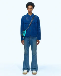 Andersson Bell Vintage Washed Bootscut Jeans Apa579M(Light Blue)-Men Trousers