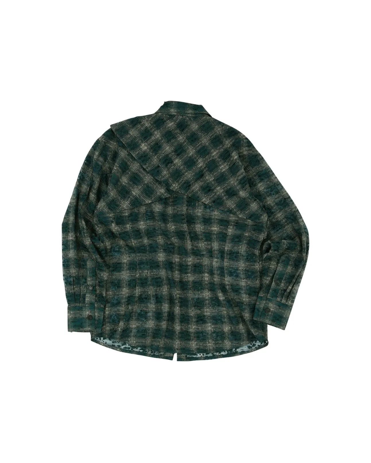 Andersson Bell Wasser Sheer Checked Shirts Atb950M(Green)-Men Shirts