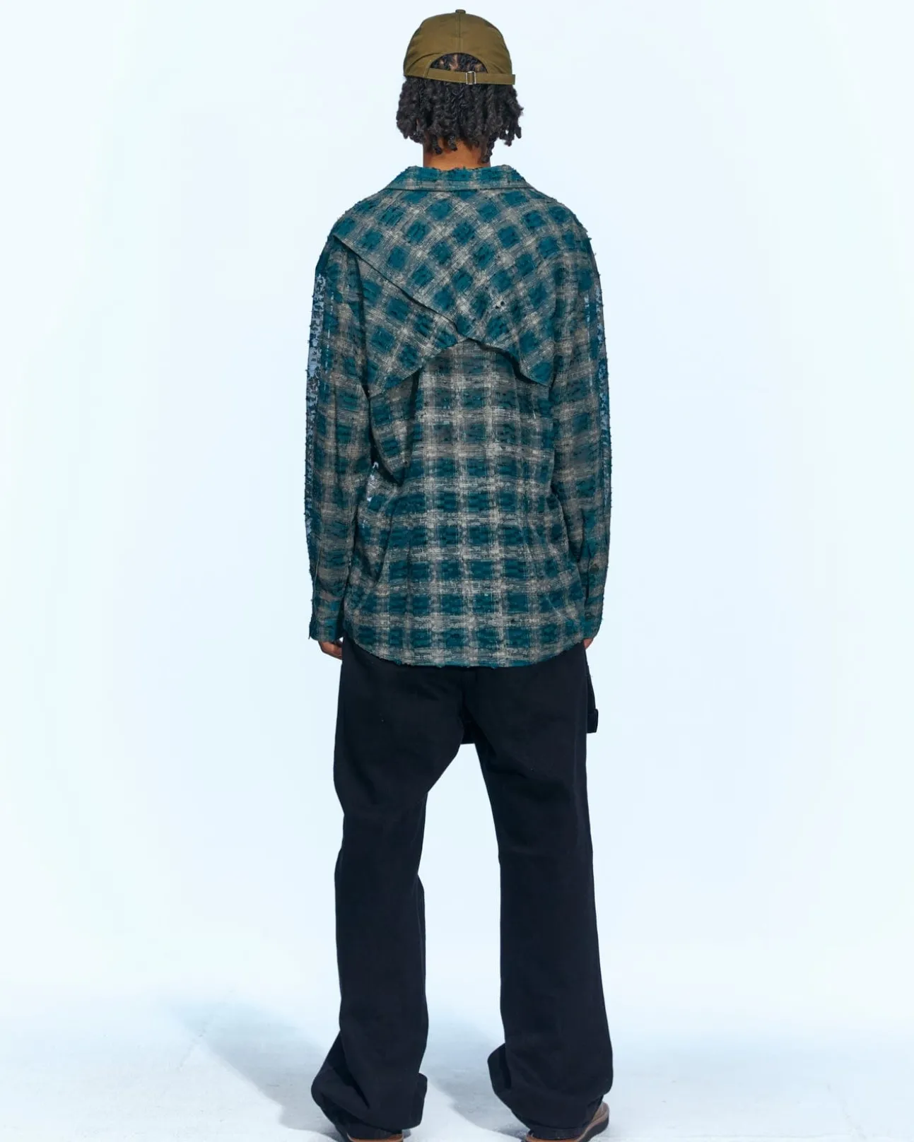 Andersson Bell Wasser Sheer Checked Shirts Atb950M(Green)-Men Shirts