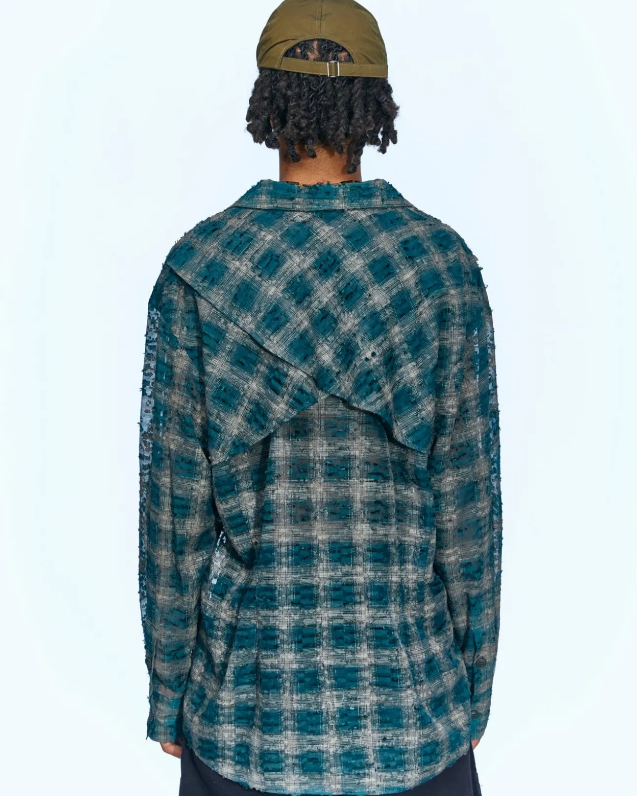 Andersson Bell Wasser Sheer Checked Shirts Atb950M(Green)-Men Shirts