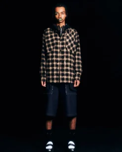 Andersson Bell Wasser Sheer Checked Shirts Atb950M(Black)-Men Shirts