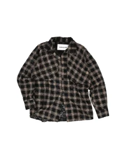 Andersson Bell Wasser Sheer Checked Shirts Atb950M(Black)-Men Shirts