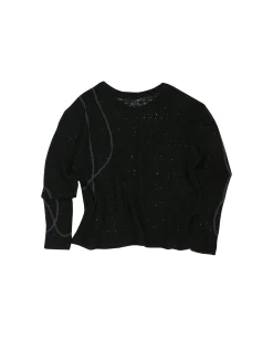 Andersson Bell Watton Net Crewneck Sweater Atb862M(Black)-Men Knitwear