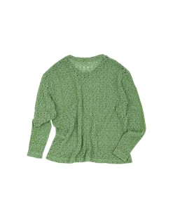 Andersson Bell Watton Net Crewneck Sweater Atb862M(Green)-Men Knitwear