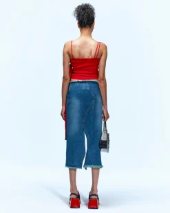 Andersson Bell Wavy Beads String Denim Skirt Apa649W(Blue)-Women Skirts