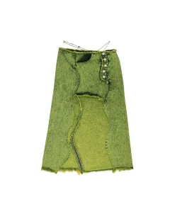 Andersson Bell Wavy Beads String Denim Skirt Apa649W(Green)-Women Skirts