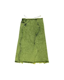 Andersson Bell Wavy Beads String Denim Skirt Apa649W(Green)-Women Skirts
