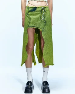 Andersson Bell Wavy Beads String Denim Skirt Apa649W(Green)-Women Skirts
