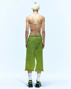 Andersson Bell Wavy Beads String Denim Skirt Apa649W(Green)-Women Skirts