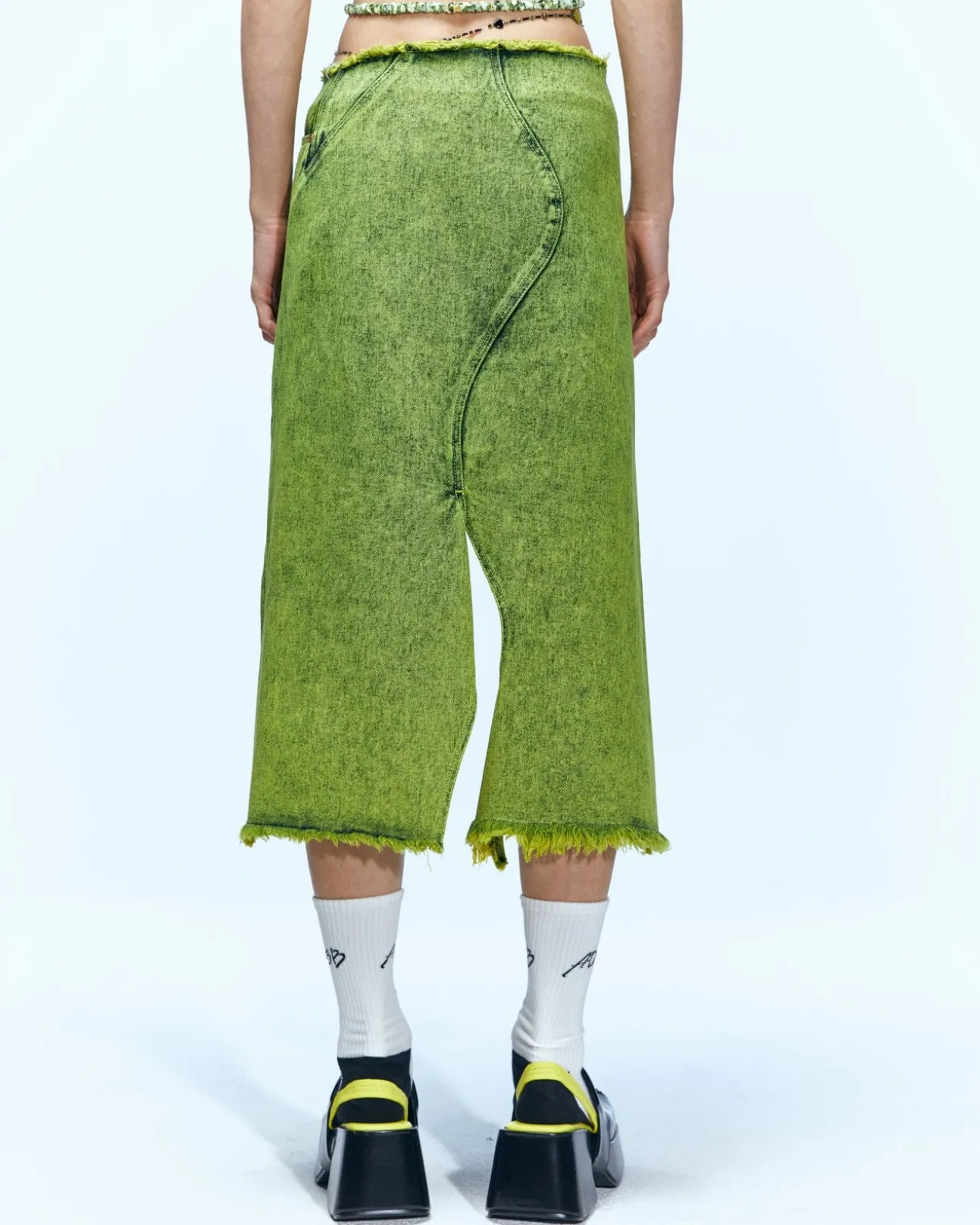Andersson Bell Wavy Beads String Denim Skirt Apa649W(Green)-Women Skirts