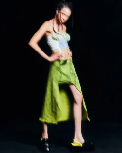 Andersson Bell Wavy Beads String Denim Skirt Apa649W(Green)-Women Skirts
