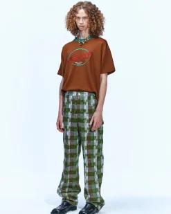 Andersson Bell (Women) (Essential) Unisex Logo Embroidery Ponte T-Shirts Atb902U(Brown)-Women Tops