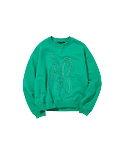 Andersson Bell (Women) (Essential) Unisex New Ab Logo Embroidery Sweatshirt Atb899U(Green)-Women Sweatshirts