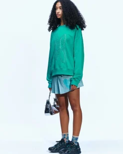 Andersson Bell (Women) (Essential) Unisex New Ab Logo Embroidery Sweatshirt Atb899U(Green)-Women Sweatshirts